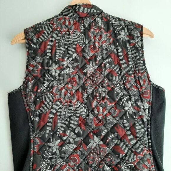 NORTHERN REFLECTIONS Floral Diamond Quilt Full-Zip Vest Blue Sz S - Picture 9 of 12